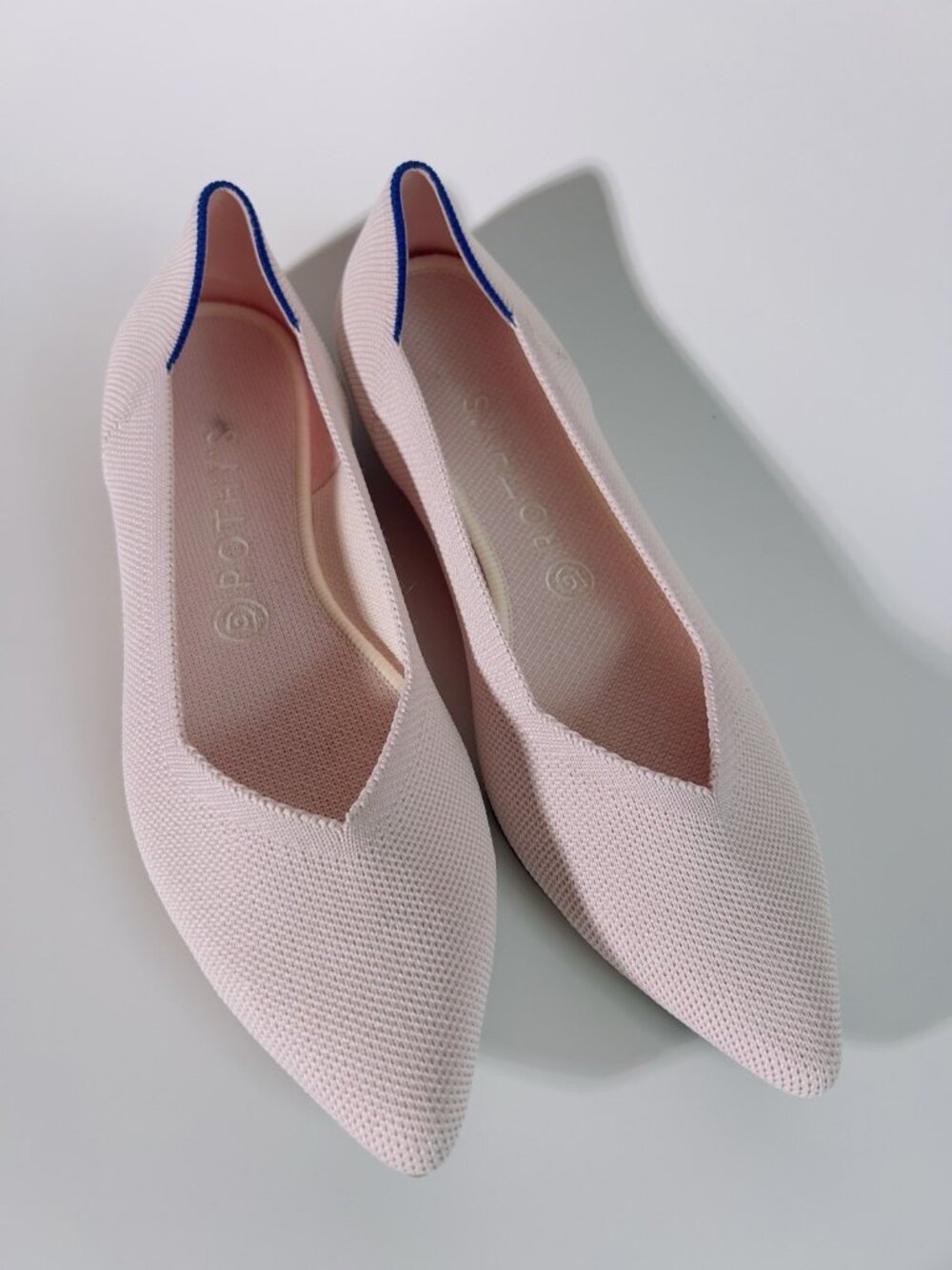 Rothy’s Women’s Pink Pointed Toe Knit Flats Size 10 Comfort Shoes